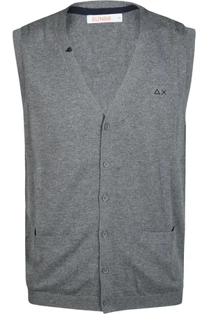 sun68 Jakke, Herre, Grå, L, Uld, Solid Vest
