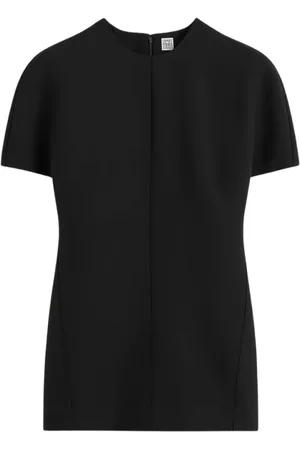 Totême Top, Dame, Sort, XL, Uld, Silkeuld Cap-Sleeve Top