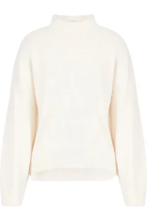 Armani Exchange Strik, Dame, Brun, S, Uld, Blå Polo Neck Sweatshirt Aw22