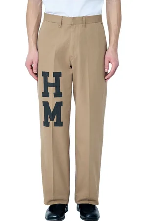 HUMAN MADE Bukser, Herre, Brun, L, Bomuld, Logo Print Wide Chino Bukser