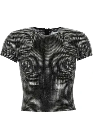 GIUSEPPE DI MORABITO Bluser & Skjorter, Dame, Sort, XS, Mesh Embellished T-shirt