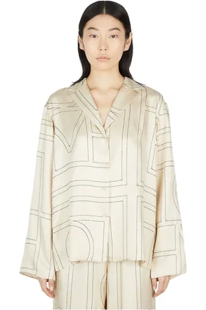 Totême Bluser & Skjorter, Dame, , XS, Satin, Silke Monogram Pyjama Skjorte