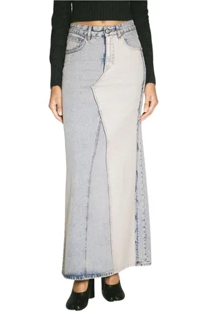Maison Margiela Nederdel, Dame, Blå, S, Denim, Panel Denim Nederdel