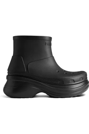 Balenciaga Sko, Dame, Sort, 37 EU, Uld, Sort gummi støvle med rund tå
