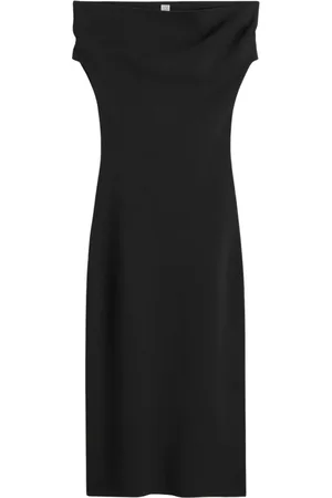Totême Kjole, Dame, Sort, M, Uld, Moderne Double-Knit Kjole