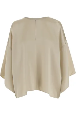 By Malene Birger Bluser & Skjorter, Dame, , L, Satin, Satin Bluse med Brede Ærmer