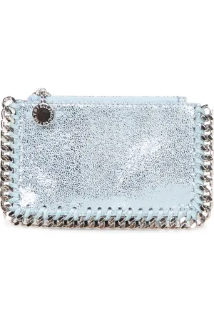 Stella McCartney Tilbehør, Dame, Blå, ONE SIZE, Blå Shimmer Kortholder med Kæde