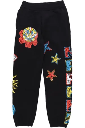 MARKET Bukser, Herre, Sort, L, Bomuld, Sort Mosaik Smiley Sweatpants