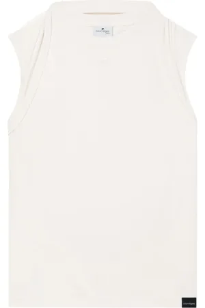 Courrèges Top, Herre, , M, Bomuld, Tank Top med Logo Applique