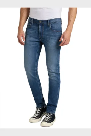 Lee Jeans, Herre, Blå, W28, Denim, Moderne Slim-fit Denim Jeans