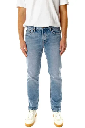 Nudie Jeans Jeans, Herre, Blå, W32 L32, Denim, Rigid Denim Straight Fit Jeans