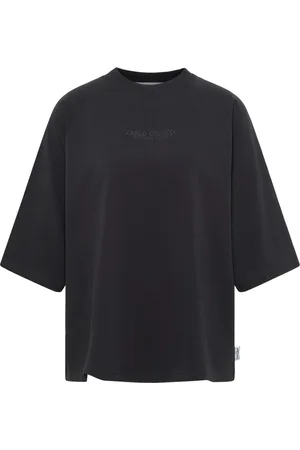 Carlo Colucci Top, Dame, Sort, XS, Bomuld, Premium Familie Oversize T-Shirt