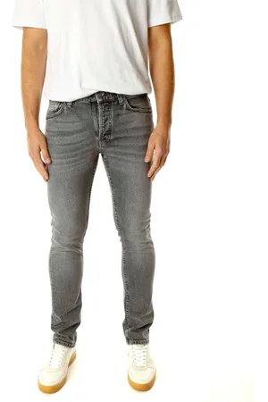 Nudie Jeans Jeans, Herre, Grå, W33 L30, Denim, Slim Straight Fit Denim Jeans