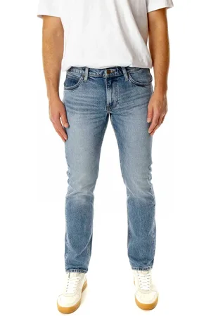 Lee Jeans, Herre, Blå, W33 L32, Straight Fit Lynlås Jeans