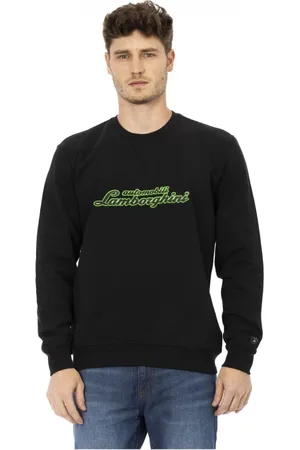 AUTOMOBILI LAMBORGHINI Sweathshirts & Hoodies, Herre, Sort, S, Sweatshirt med rund hals og fronttryk