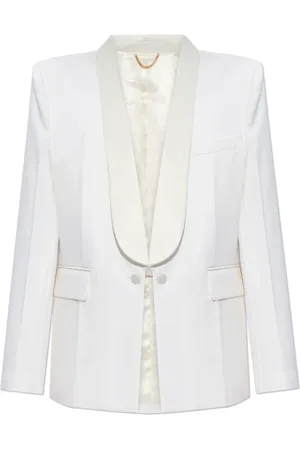Victoria Beckham Jakke, Dame, Hvid, 2XS, Uld, Blazer med uldtrim