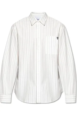 Burberry Skjorte, Herre, Hvid, XL, Bomuld, Skjorte med stribet mønster
