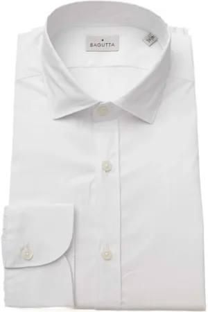 BAGUTTA Skjorte, Herre, Hvid, 2XL, Slim Fit Fransk Krave Skjorte