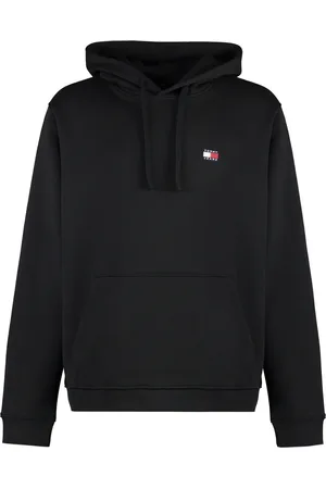 Tommy Hilfiger Sweathshirts & Hoodies, Herre, Sort, 2XL, Bomuld, Hættetrøje i bomuld med ribkanter