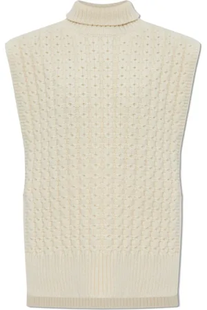 Alaïa Jakke, Dame, , M, Uld, Uld poncho med rullekrave