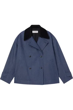 Rohe Jakke, Dame, Blå, M, Denim, Denimjakke med ruskindslægkrave