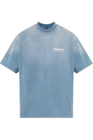 Balenciaga Top, Herre, Blå, S, Bomuld, T-shirt med print
