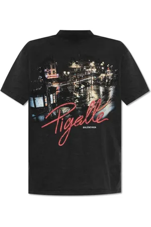 Balenciaga Top, Dame, Grå, 2XS, Bomuld, T-shirt med tryk