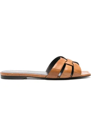 Saint Laurent Sko, Dame, Brun, 38 EU, Læder, Hyldest Mules