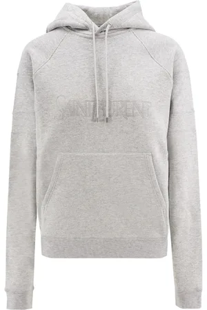 Saint Laurent Sweathshirts & Hoodies, Dame, Grå, M, Bomuld, Hættetrøje