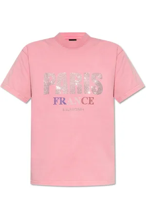 Balenciaga Top, Dame, Lyserød, S, T-shirt med logo
