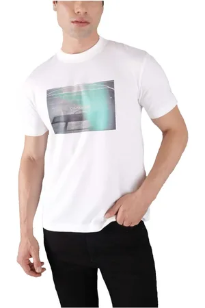 Calvin Klein Top, Herre, Hvid, L, Bomuld, Basketball Court T-shirt