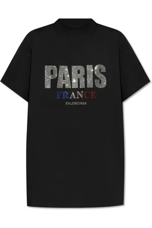 Balenciaga Top, Dame, Sort, L, Bomuld, T-shirt med logo