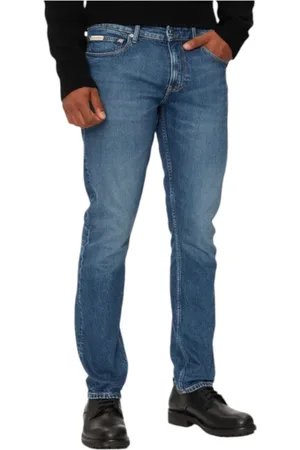 Calvin Klein Jeans, Herre, Blå, W33 L34, Denim, Slim-fit Denim Jeans