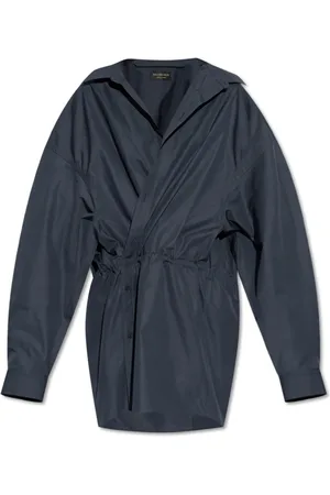 Balenciaga Kjole, Dame, Blå, XS, Bomuld, Bomuldskjole med Drapering