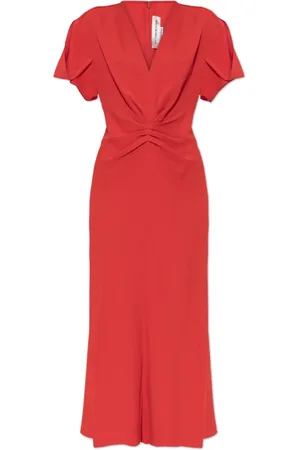 Victoria Beckham Kjole, Dame, Rød, 2XS, Kortærmet kjole