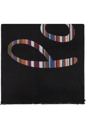 Paul Smith Tilbehør, Herre, Sort, ONE SIZE, Uld, Uldtørklæde med Logo