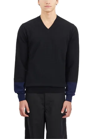 Comme des Garçons Strik, Herre, Sort, S, Uld, Uld V-hals sweater