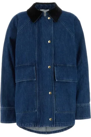 Patou Jakke, Dame, Blå, XS, Uld, Stilfuld Denim Parka Jakke