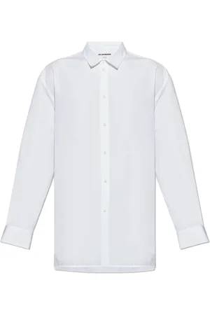 Jil Sander Skjorte, Herre, Hvid, 3XL, Bomuld, Skjorte med logo
