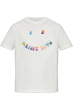 Paul Smith Top, Dame, Hvid, M, Bomuld, T-shirt med trykt logo