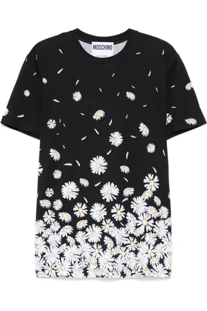 Moschino Top, Herre, Sort, M, Logo Print Crew Neck T-shirts