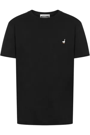 Moschino Top, Herre, Sort, S, Bomuld, Andenæb Broderet Sort T-shirts og Polos