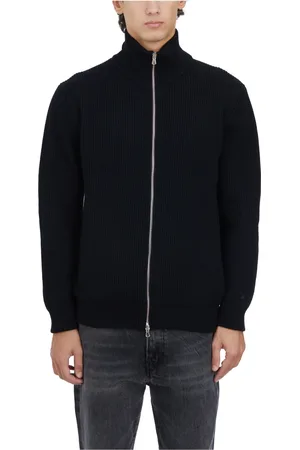 Seven Gauge Strik, Herre, Sort, XL, Engelsk Kyst Zip Sweater