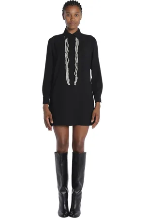 Nº21 Kjole, Dame, Sort, XL, Polyester, Sort Blondeindsats Mini Kjole