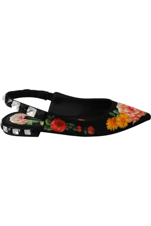 Dolce & Gabbana Sko, Dame, Flerfarvet, 35 EU, Læder, Elegant Blomstret Krystal Flats