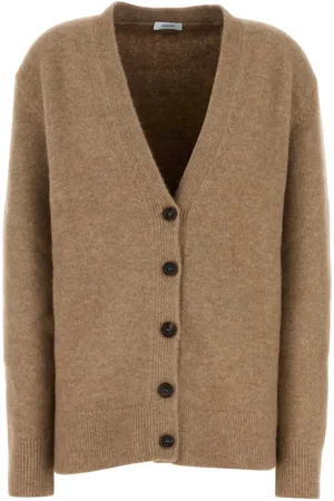 Salvatore Ferragamo Strik, Dame, Brun, XS, Nylon, Alpaca Blend Oversize Cardigan