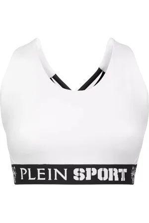 Philipp Plein Top, Dame, Hvid, XL, Uld, Hvid Logo Top Rund Hals