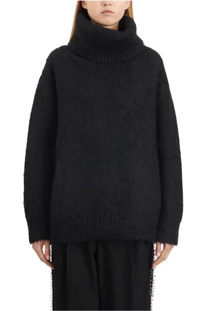 JUNYA WATANABE Strik, Dame, Sort, M, Uld, Uld Turtleneck Sweater
