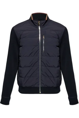 Paul Smith Strik, Herre, Blå, XL, Bomuld, Cardigan med quiltet front