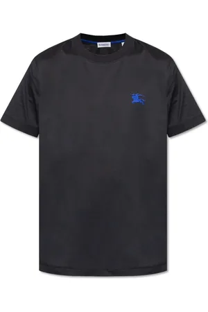 Burberry Top, Herre, Blå, S, Bomuld, T-shirt med broderet logo
